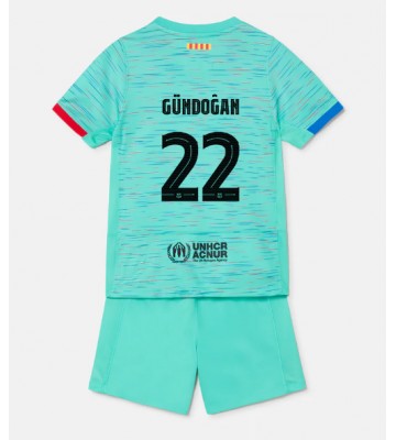 Barcelona Ilkay Gundogan #22 Tredjeställ Barn 2023-24 Kortärmad (+ Korta byxor)